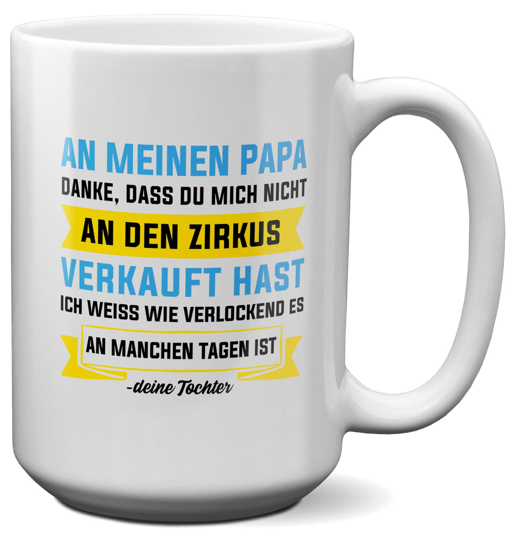 22Feels® Papa Geschenk von Tochter - XL Tasse mit Spruch (Weiss, 440ml)-Weisse XL Tasse 440ml-22Feels