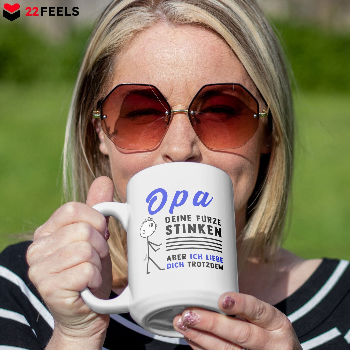 22Feels® Opa Geschenk - XL Tasse mit Spruch (Weiss, 440ml)-Weisse XL Tasse 440ml-22Feels