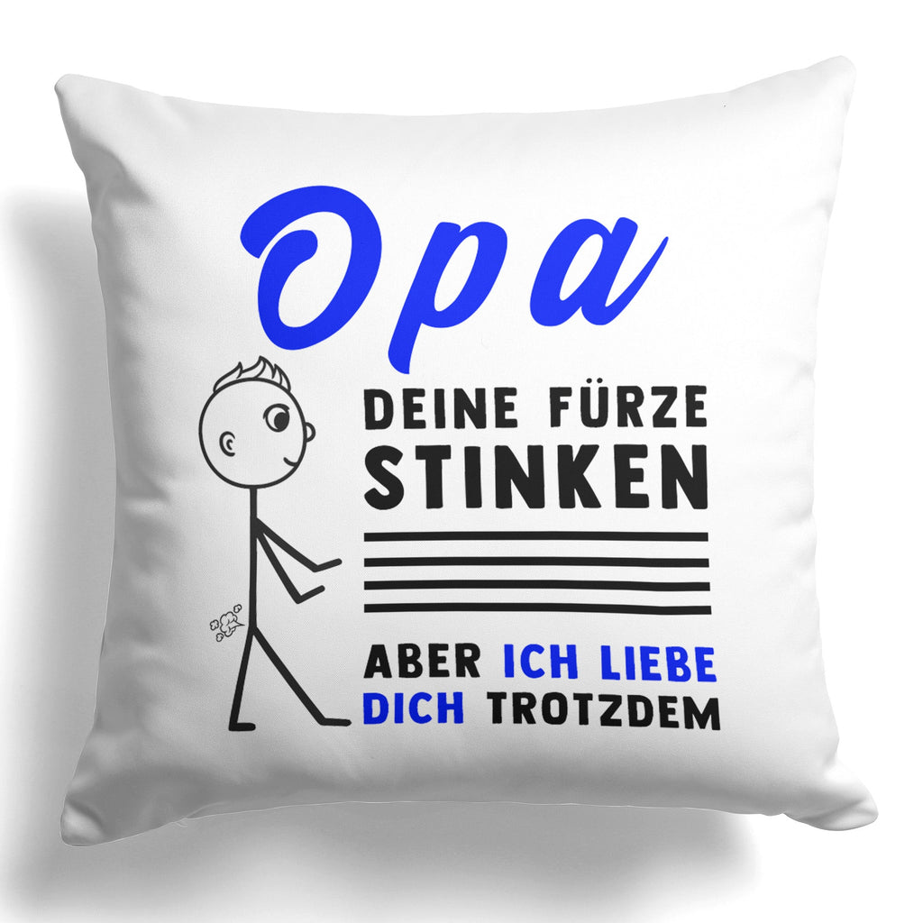 22Feels® Opa Geschenk - Kissen mit Spruch (Weiss 40x40cm)-Kissen Weiss 40x40-22Feels