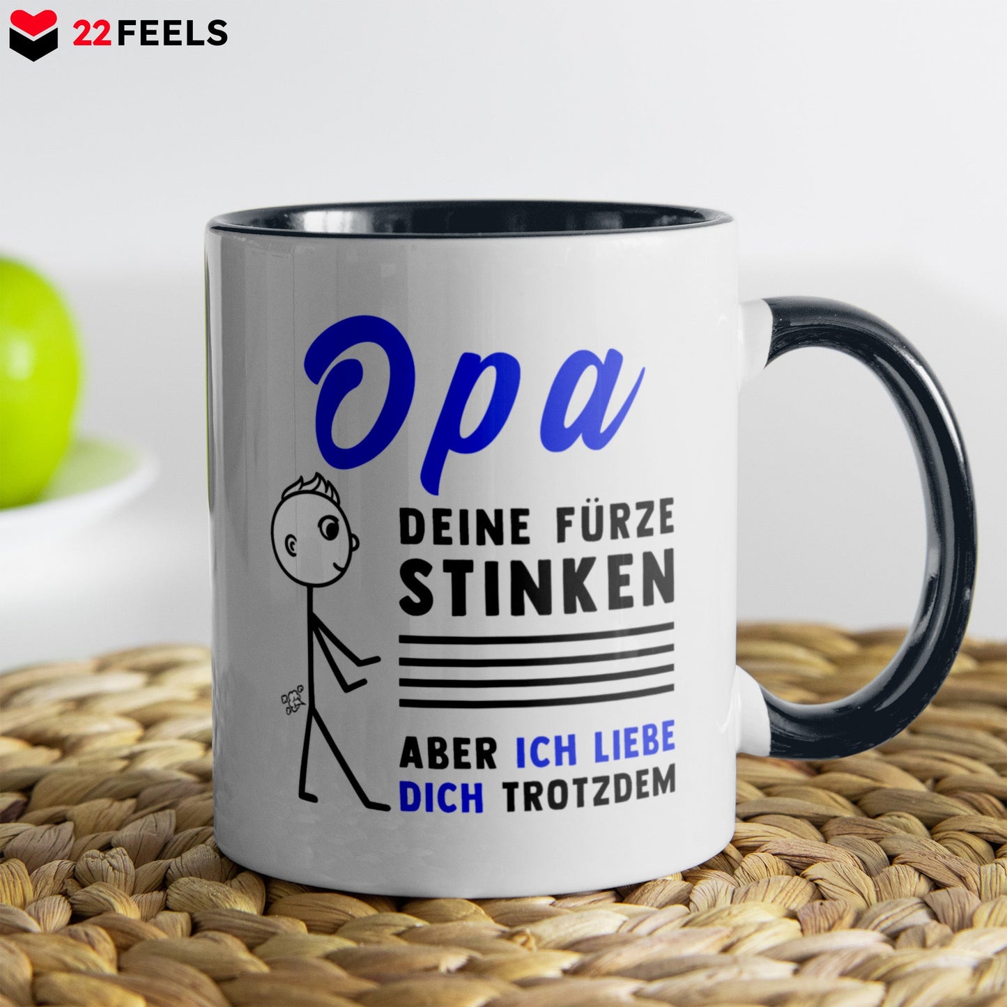 22Feels® Opa Geschenk - Tasse mit Spruch (Weiss-Schwarz, 320ml)-TwoTone Tasse Weiss-Schwarz 320ml-22Feels