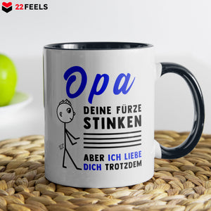 22Feels® Opa Geschenk - Tasse mit Spruch (Weiss-Schwarz, 320ml)-TwoTone Tasse Weiss-Schwarz 320ml-22Feels