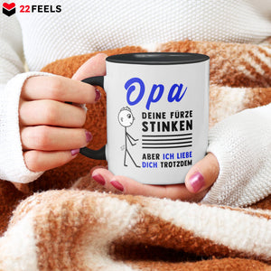 22Feels® Opa Geschenk - Tasse mit Spruch (Weiss-Schwarz, 320ml)-TwoTone Tasse Weiss-Schwarz 320ml-22Feels