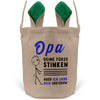 22Feels® Opa Grossvater Osterkorb mit Henkel Ostergeschenk Tragetasche Ostern Deko Osternest Körbchen Hasenohren (Beige/Grün)-Ostern Tragetasche-22Feels