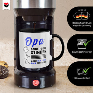 22Feels® Opa Geschenk - Tasse mit Spruch (Weiss-Schwarz, 320ml)-TwoTone Tasse Weiss-Schwarz 320ml-22Feels