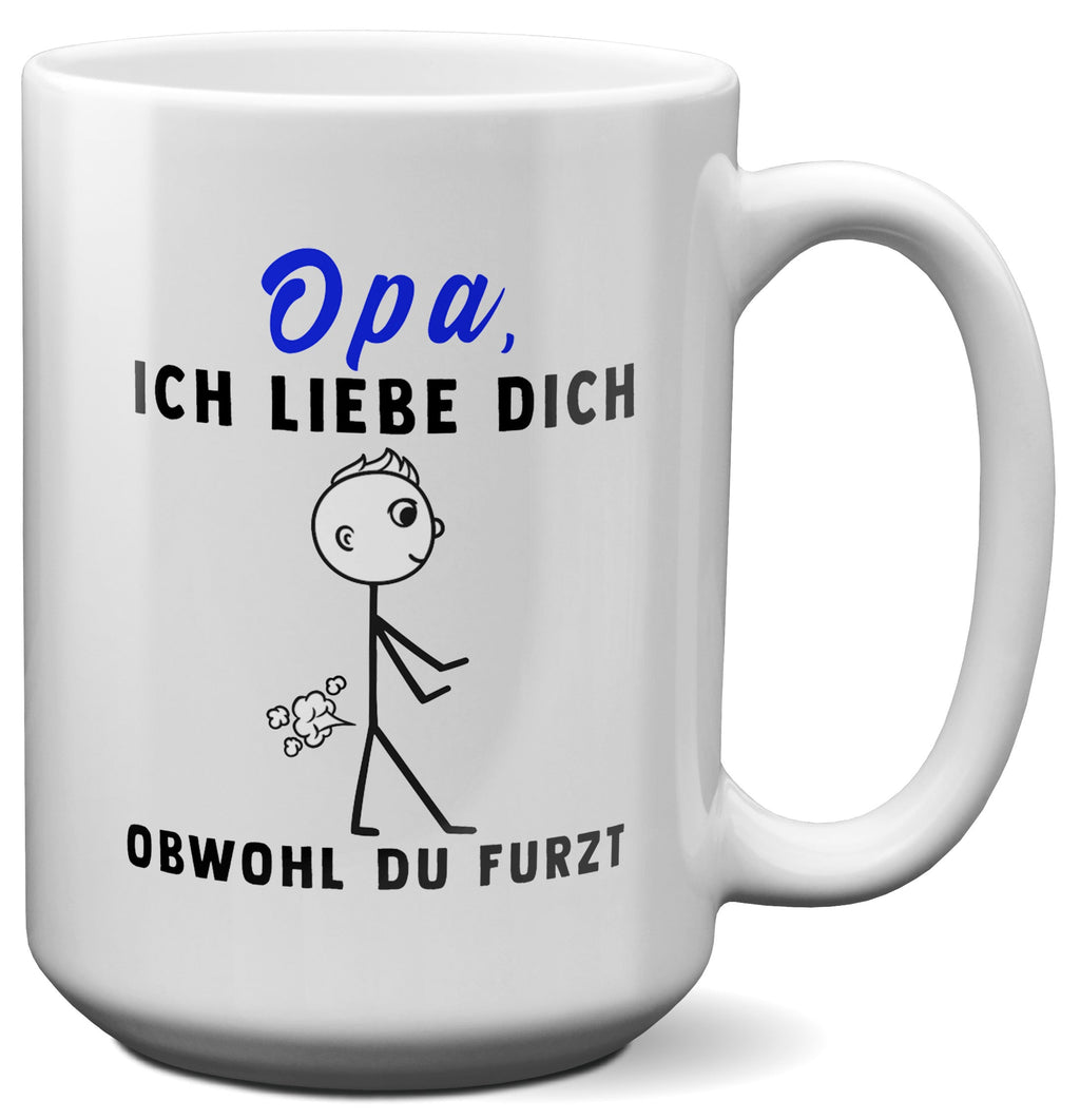22Feels® Opa Geschenk - XL Tasse mit Spruch (Weiss, 440ml)-Weisse XL Tasse 440ml-22Feels