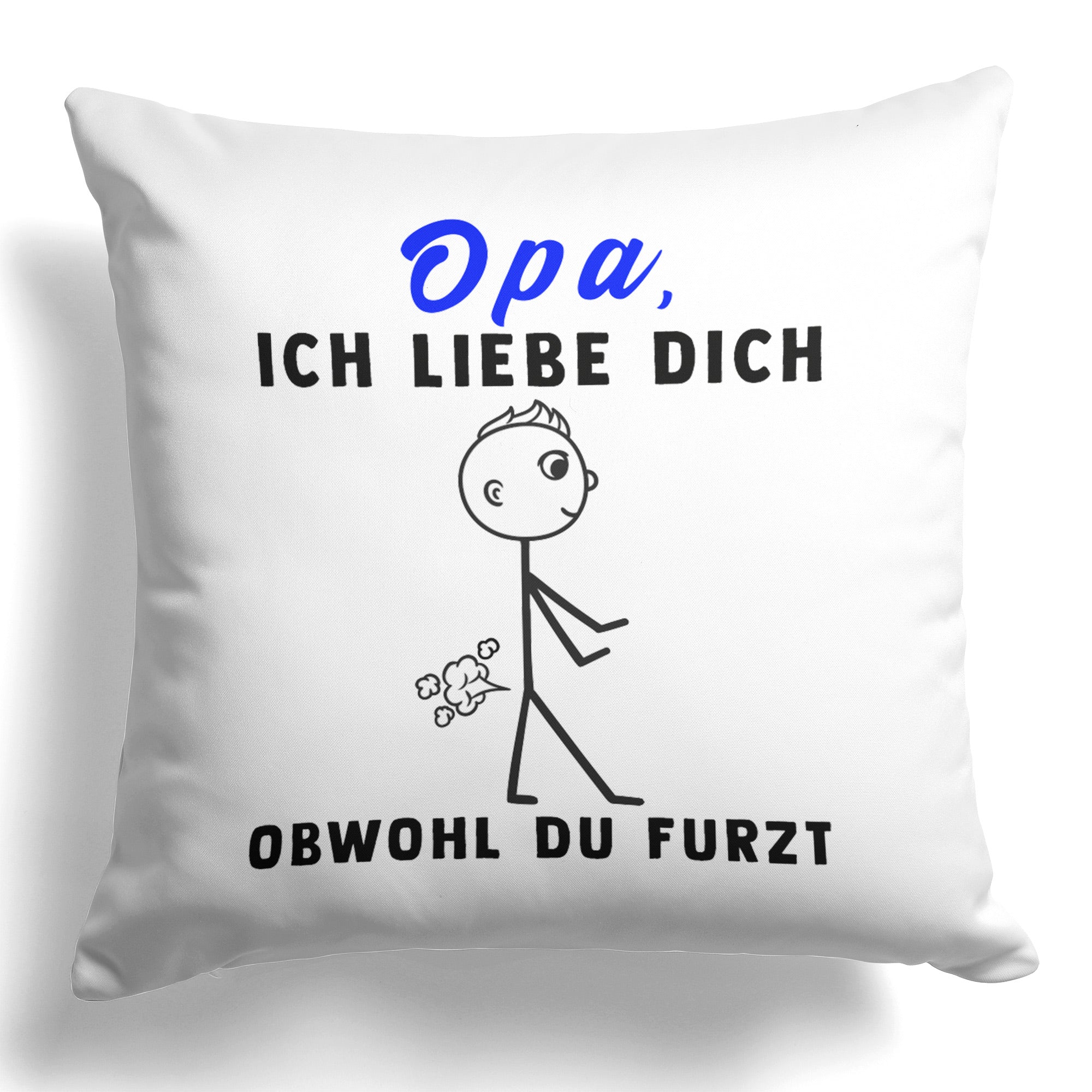 22Feels® Opa Geschenk - Kissen mit Spruch (Weiss 40x40cm)-Kissen Weiss 40x40-22Feels