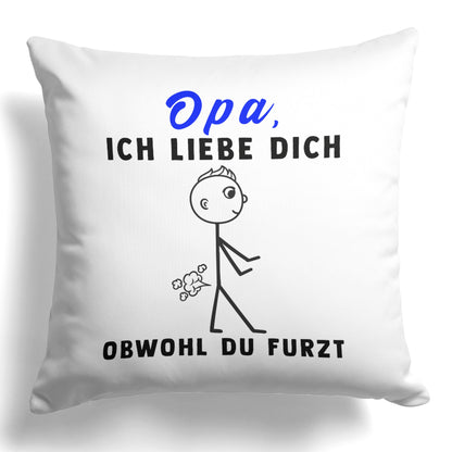 22Feels® Opa Geschenk - Kissen mit Spruch (Weiss 40x40cm)-Kissen Weiss 40x40-22Feels