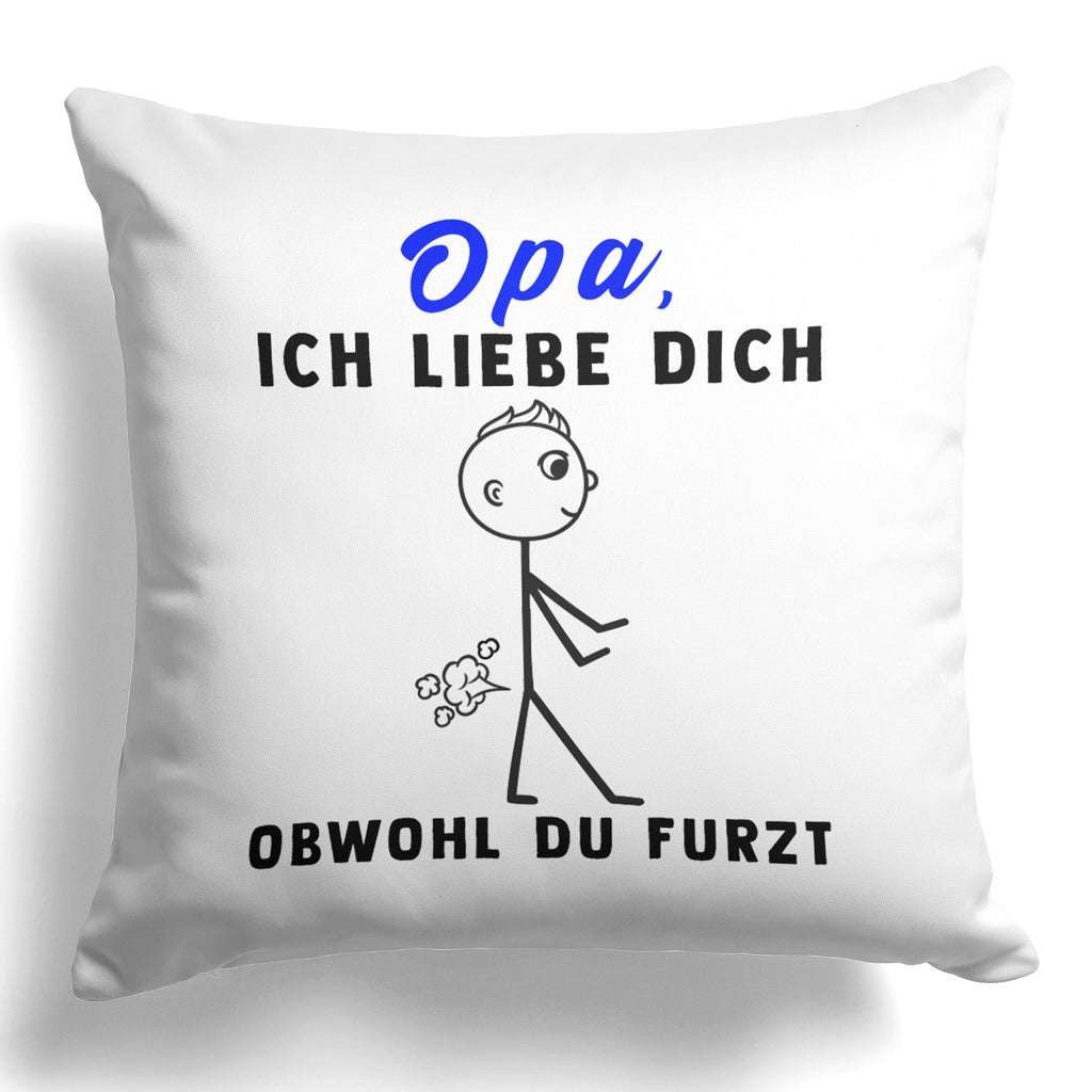 22Feels® Opa Geschenk - Kissen mit Spruch (Weiss 40x40cm)-Kissen Weiss 40x40-22Feels