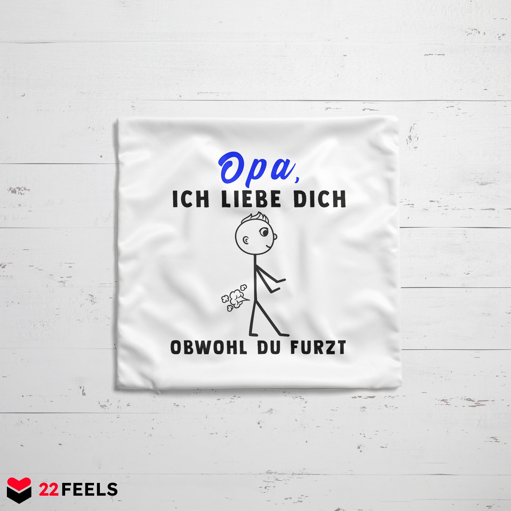22Feels® Opa Geschenk - Kissen mit Spruch (Weiss 40x40cm)-Kissen Weiss 40x40-22Feels