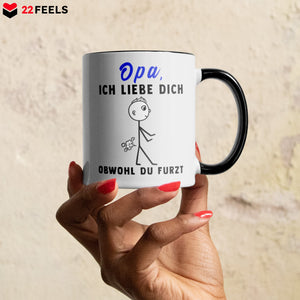 22Feels® Opa Geschenk - Tasse mit Spruch (Weiss-Schwarz, 320ml)-TwoTone Tasse Weiss-Schwarz 320ml-22Feels
