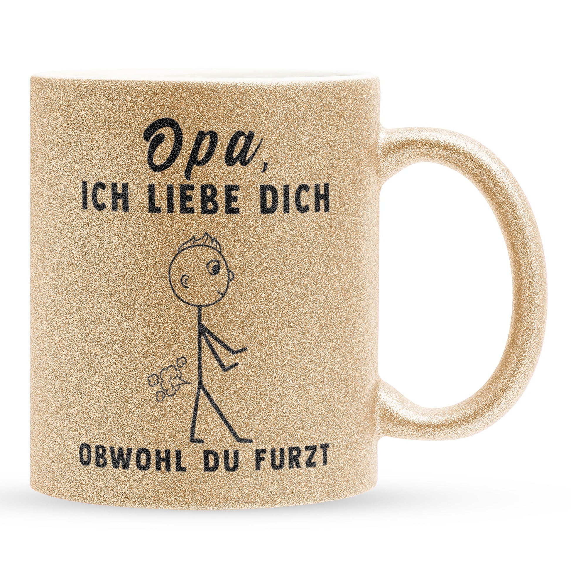 22Feels® Opa Geschenk - Glitzertasse mit Spruch (Gold, 320ml)-Glitzertasse Gold 320ml-22Feels