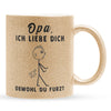 22Feels® Opa Geschenk - Glitzertasse mit Spruch (Gold, 320ml)-Glitzertasse Gold 320ml-22Feels