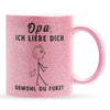 22Feels® Opa Geschenk - Glitzertasse mit Spruch (Pink, 320ml)-Glitzertasse Pink 320ml-22Feels