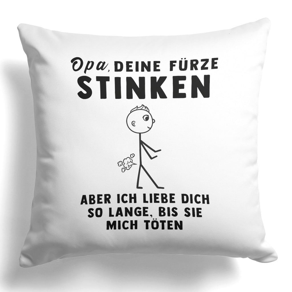 22Feels® Opa Geschenk - Kissen mit Spruch (Weiss 40x40cm)-Kissen Weiss 40x40-22Feels