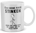 22Feels® ORIGINAL Grossvater Geschenk-Tasse mit Spruch - Opa, Deine Fürze Stinken (Weiss, 320ml)-Weisse Tasse 320ml-22Feels