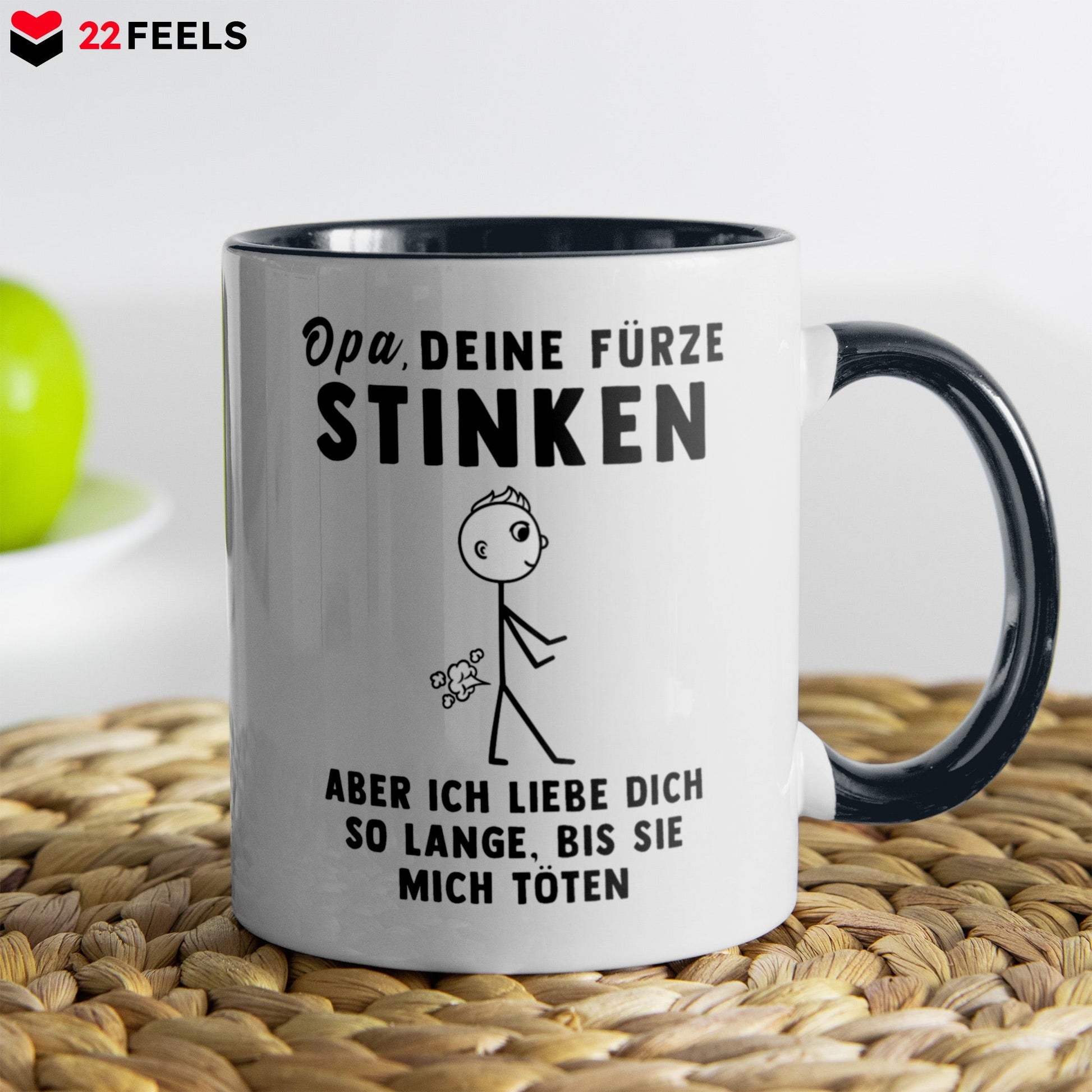 22Feels® Opa Geschenk - Tasse mit Spruch (Weiss-Schwarz, 320ml)-TwoTone Tasse Weiss-Schwarz 320ml-22Feels