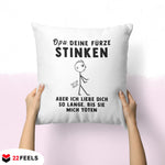22Feels® Opa Geschenk - Kissen mit Spruch (Weiss 40x40cm)-Kissen Weiss 40x40-22Feels