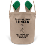 22Feels® Opa Grossvater Osterkorb mit Henkel Ostergeschenk Tragetasche Ostern Deko Osternest Körbchen Hasenohren (Beige/Grün)-Ostern Tragetasche-22Feels