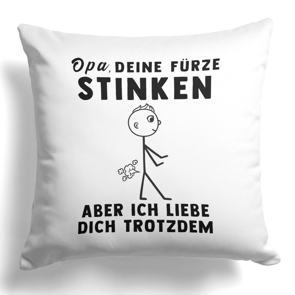 22Feels® Opa Geschenk - Kissen mit Spruch (Weiss 40x40cm)-Kissen Weiss 40x40-22Feels
