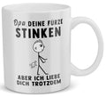 22Feels® Geschenk für Opas - Tasse mit Spruch: Deine Fürze Stinken (Weiss, 320ml)-Weisse Tasse 320ml-22Feels