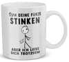 22Feels® Geschenk für Opas - Tasse mit Spruch: Deine Fürze Stinken (Weiss, 320ml)-Weisse Tasse 320ml-22Feels