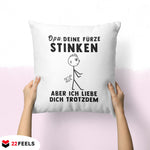 22Feels® Opa Geschenk - Kissen mit Spruch (Weiss 40x40cm)-Kissen Weiss 40x40-22Feels