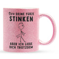 22Feels® Opa Geschenk - Glitzertasse mit Spruch (Pink, 320ml)-Glitzertasse Pink 320ml-22Feels