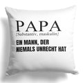 22Feels® Papa Geschenk - Kissen mit Spruch (Weiss 40x40cm)-Kissen Weiss 40x40-22Feels