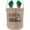 22Feels® Papa Osterkorb Vater mit Henkel Ostergeschenk Tragetasche Ostern Deko Osternest Körbchen Hasenohren (Beige/Grün)-Ostern Tragetasche-22Feels