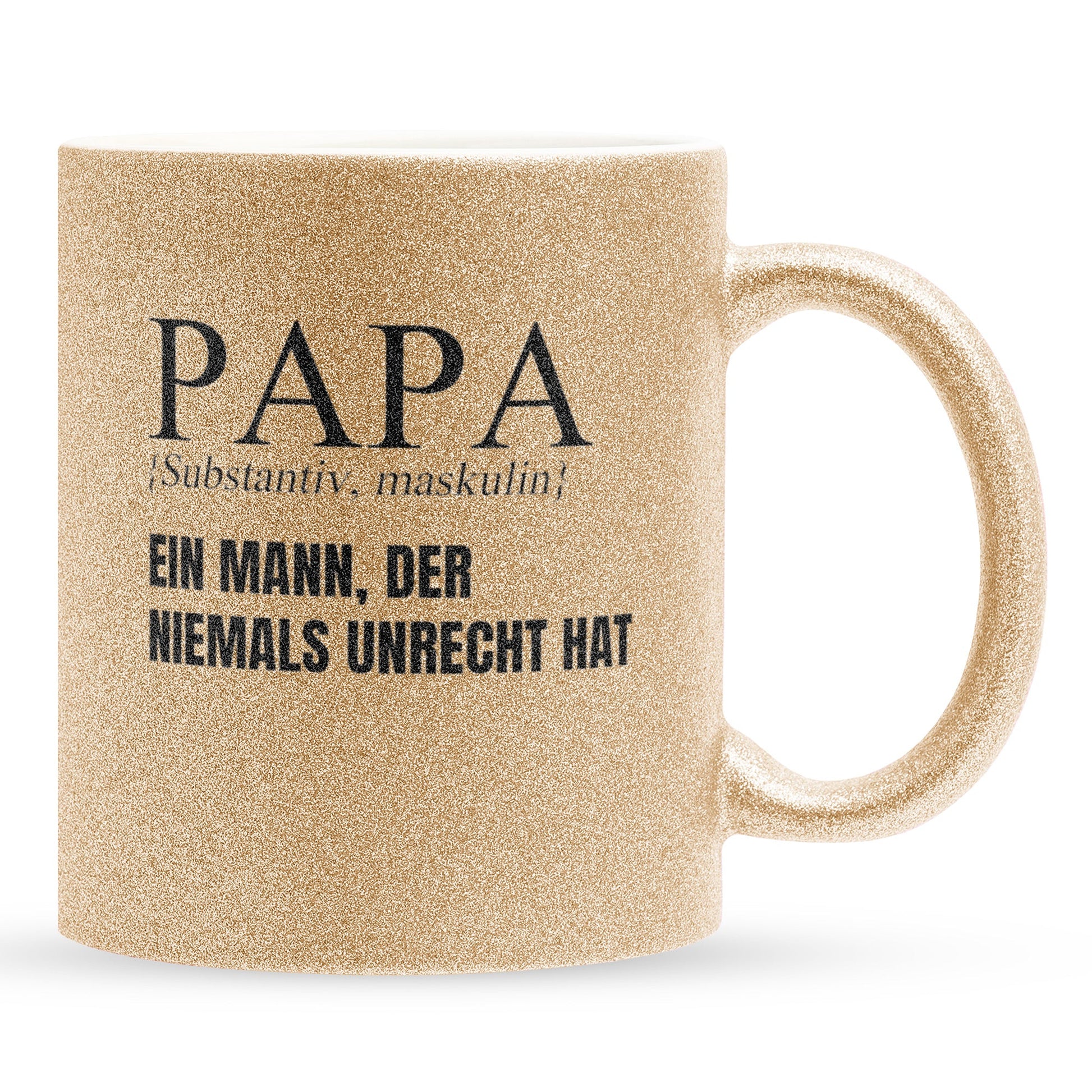 22Feels® Papa Geschenk - Glitzertasse mit Spruch (Gold, 320ml)-Glitzertasse Gold 320ml-22Feels