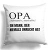 22Feels® Opa Geschenk - Kissen mit Spruch (Weiss 40x40cm)-Kissen Weiss 40x40-22Feels