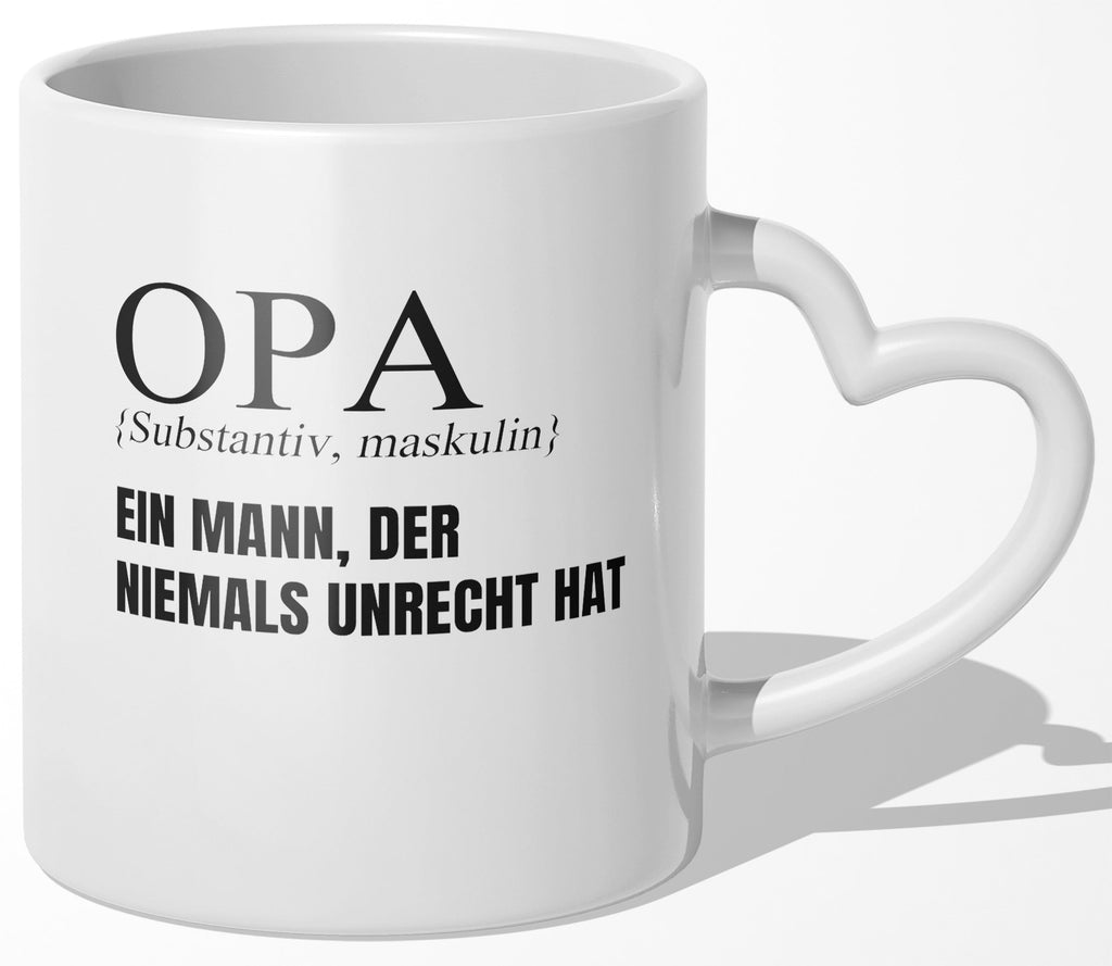22Feels® Opa Geschenk - Tasse mit Spruch (Herzhenkel, Weiss, 320ml)-Tasse Weiss Herzhenkel 320ml-22Feels