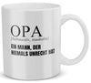 22Feels® Geschenk für Opas - Tasse mit Spruch: Definition - Ein Mann, der niemals unrecht hat (Weiss, 320ml)-Weisse Tasse 320ml-22Feels