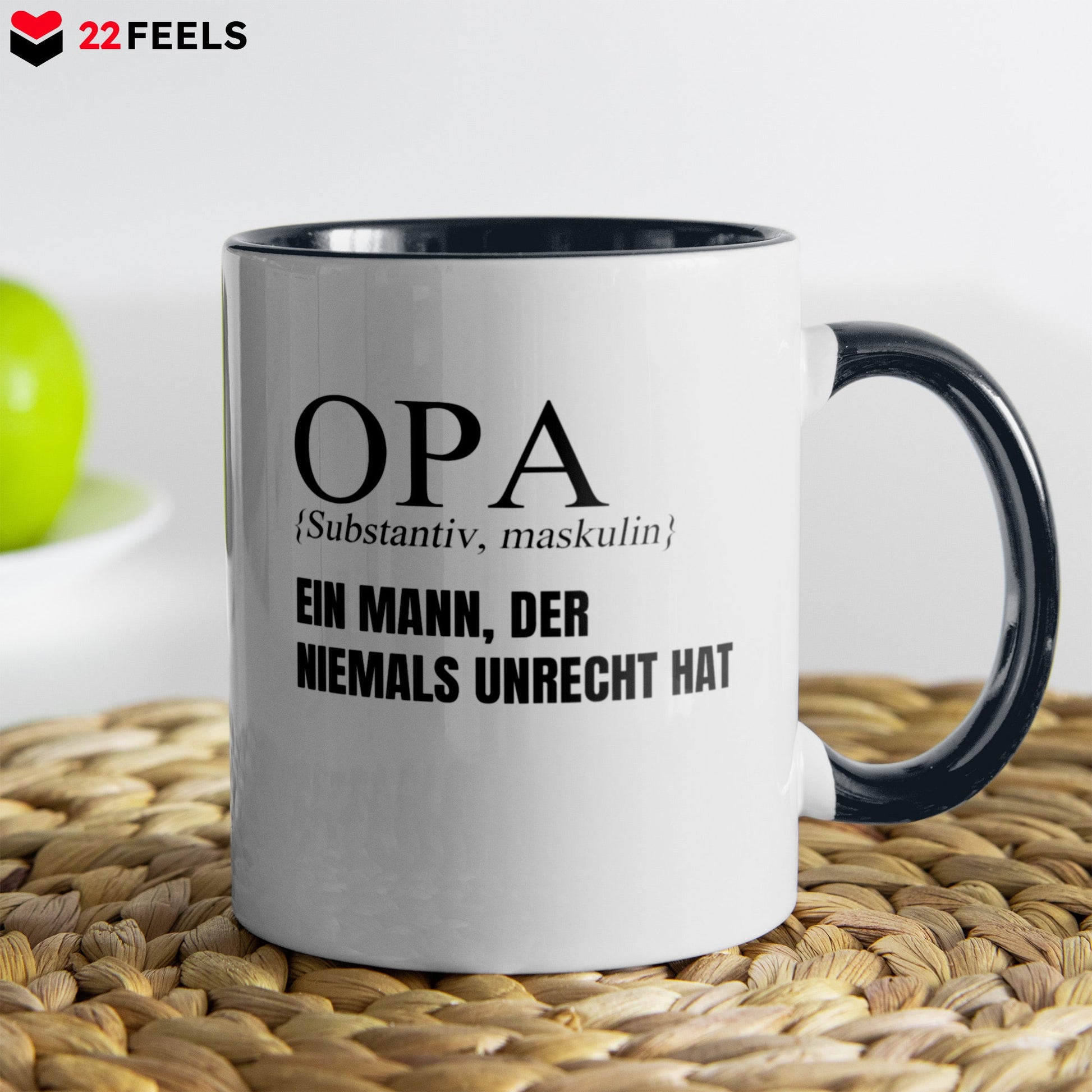 22Feels® Opa Geschenk - Tasse mit Spruch (Weiss-Schwarz, 320ml)-TwoTone Tasse Weiss-Schwarz 320ml-22Feels