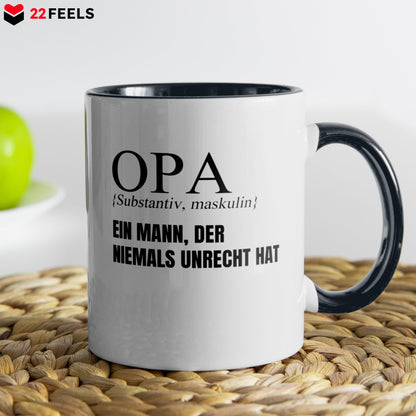 22Feels® Opa Geschenk - Tasse mit Spruch (Weiss-Schwarz, 320ml)-TwoTone Tasse Weiss-Schwarz 320ml-22Feels