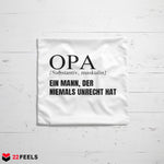 22Feels® Opa Geschenk - Kissen mit Spruch (Weiss 40x40cm)-Kissen Weiss 40x40-22Feels