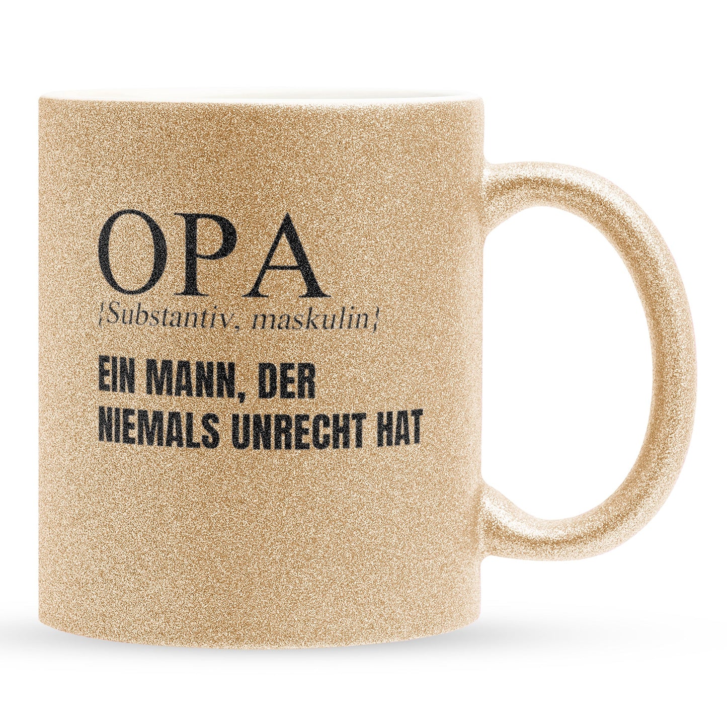 22Feels® Opa Geschenk - Glitzertasse mit Spruch (Gold, 320ml)-Glitzertasse Gold 320ml-22Feels
