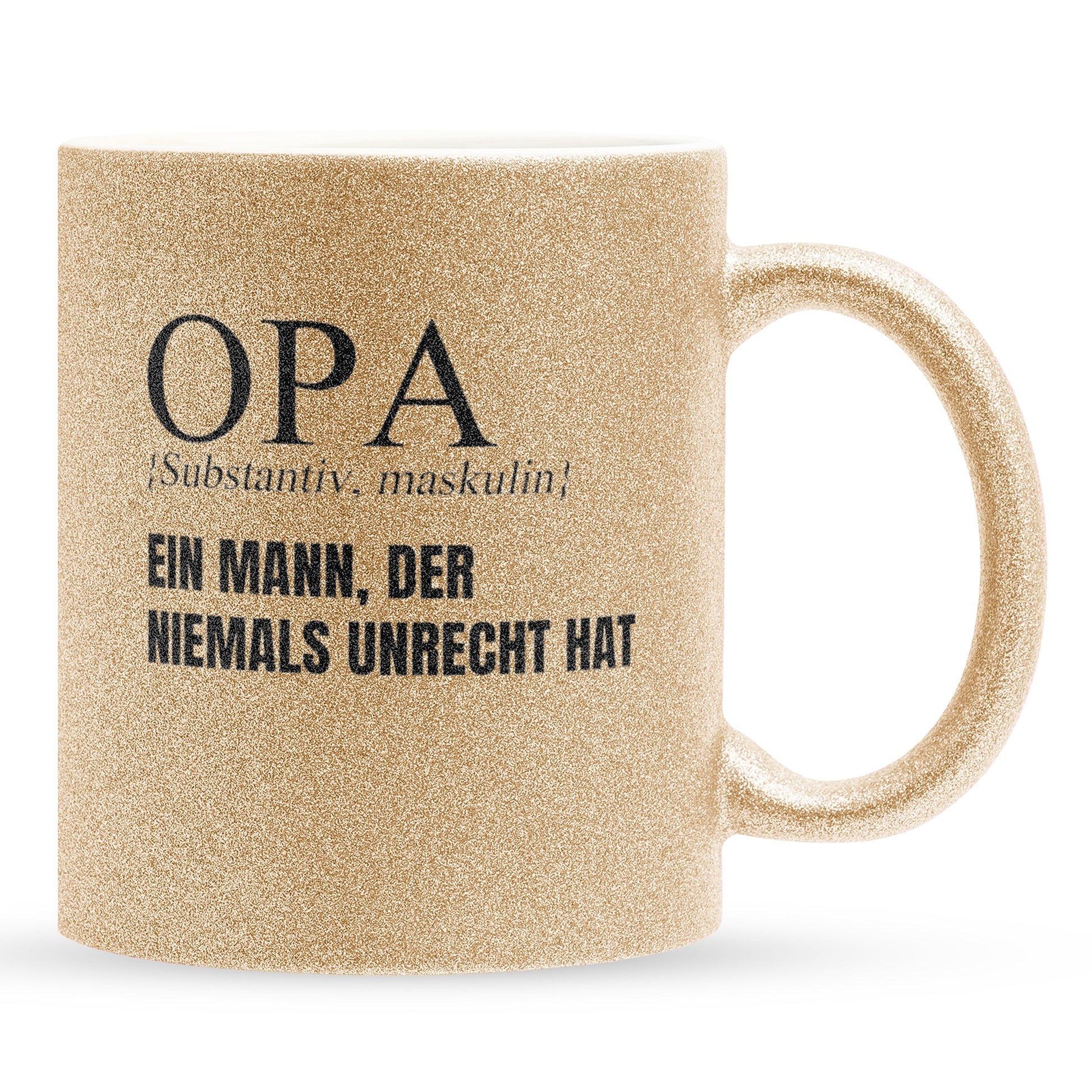 22Feels® Opa Geschenk - Glitzertasse mit Spruch (Gold, 320ml)-Glitzertasse Gold 320ml-22Feels