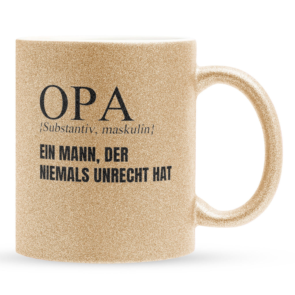 22Feels® Opa Geschenk - Glitzertasse mit Spruch (Gold, 320ml)-Glitzertasse Gold 320ml-22Feels