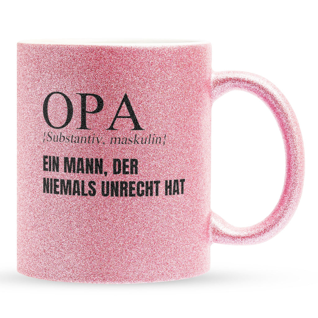 22Feels® Opa Geschenk - Glitzertasse mit Spruch (Pink, 320ml)-Glitzertasse Pink 320ml-22Feels