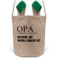 22Feels® Opa Grossvater Osterkorb mit Henkel Ostergeschenk Tragetasche Ostern Deko Osternest Körbchen Hasenohren (Beige/Grün)-Ostern Tragetasche-22Feels