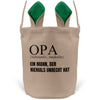 22Feels® Opa Grossvater Osterkorb mit Henkel Ostergeschenk Tragetasche Ostern Deko Osternest Körbchen Hasenohren (Beige/Grün)-Ostern Tragetasche-22Feels