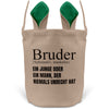 22Feels® Bruder Geschwister Osterkorb mit Henkel Ostergeschenk Tragetasche Ostern Deko Osternest Körbchen Hasenohren (Beige/Grün)-Ostern Tragetasche-22Feels