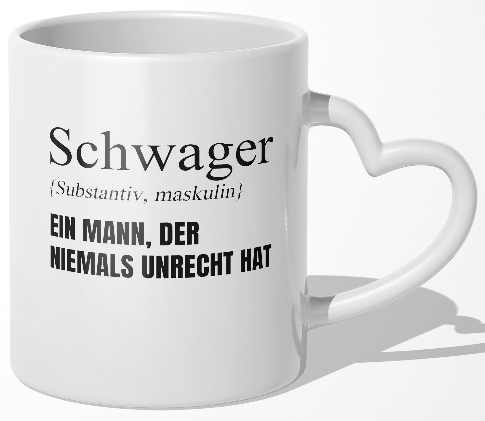 22Feels® Schwager Geschenk - Tasse mit Spruch (Herzhenkel, Weiss, 320ml)-Tasse Weiss Herzhenkel 320ml-22Feels