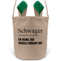 22Feels® Schwager Osterkorb mit Henkel Ostergeschenk Tragetasche Ostern Deko Osternest Körbchen Hasenohren (Beige/Grün)-Ostern Tragetasche-22Feels
