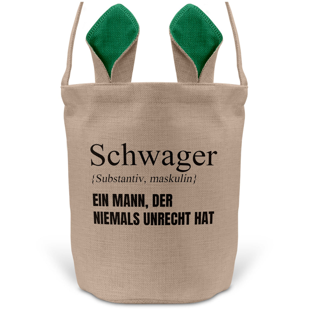 22Feels® Schwager Osterkorb mit Henkel Ostergeschenk Tragetasche Ostern Deko Osternest Körbchen Hasenohren (Beige/Grün)-Ostern Tragetasche-22Feels