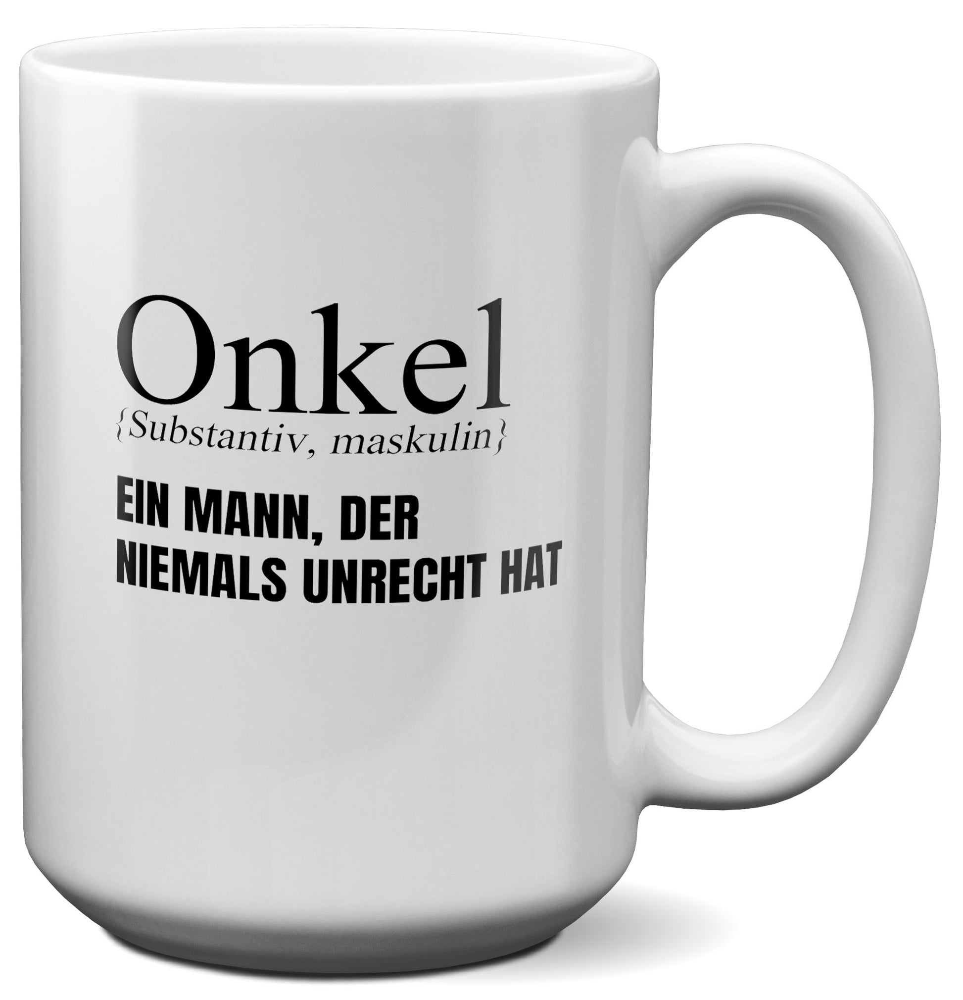 22Feels® Onkel Geschenk - XL Tasse mit Spruch (Weiss, 440ml)-Weisse XL Tasse 440ml-22Feels