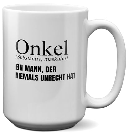 22Feels® Onkel Geschenk - XL Tasse mit Spruch (Weiss, 440ml)-Weisse XL Tasse 440ml-22Feels