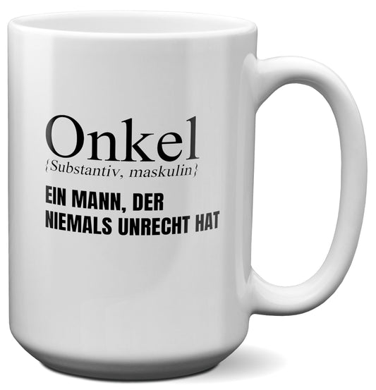 22Feels® Onkel Geschenk - XL Tasse mit Spruch (Weiss, 440ml)-Weisse XL Tasse 440ml-22Feels