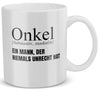 22Feels® Onkel Geschenk - Tasse mit Spruch: Definition - Ein Mann, der niemals unrecht hat (Weiss, 320ml)-Weisse Tasse 320ml-22Feels